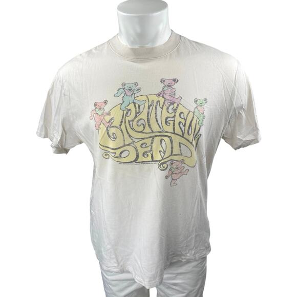 Abercrombie & Fitch Men's Beige Grateful Dead Bears Band T Shirt Tee Top Size M - Picture 1 of 3